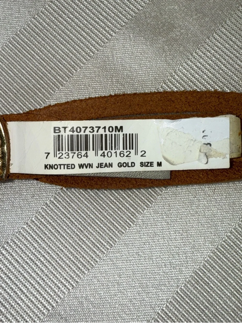 Fossil Gold Metallic Braided Leather Belt Sz-Medium